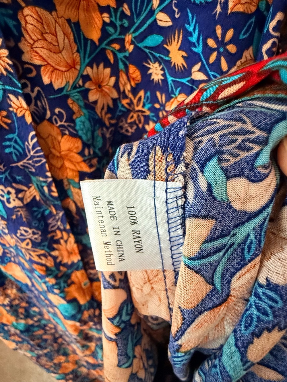 Zesica Navy Rust Floral Print Bohemian Wrap Maxi Dress❤️ - Picture 8 of 9